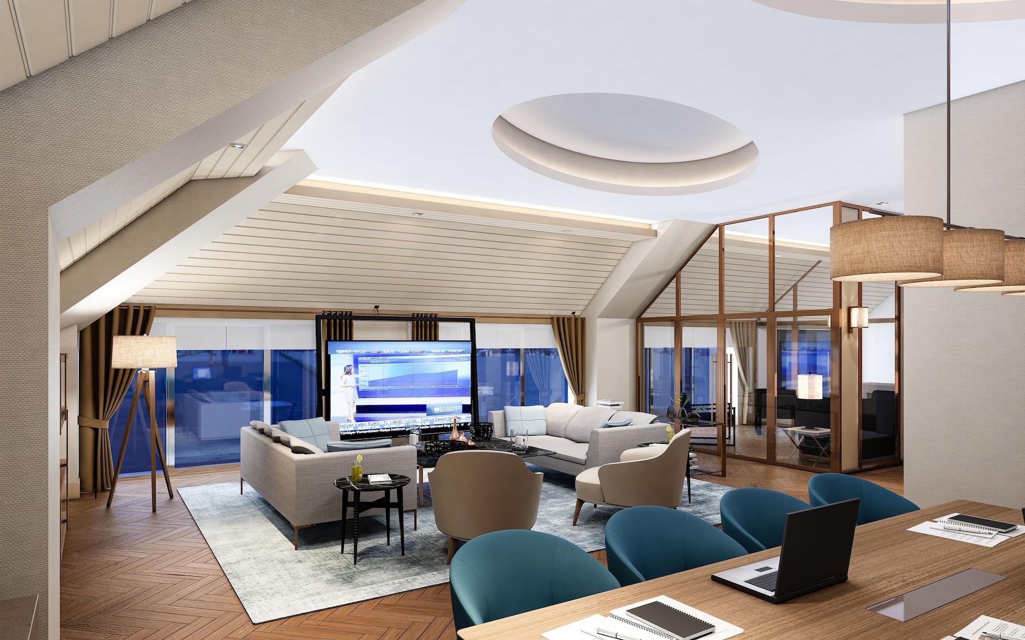 Hotel Doubletree By Hilton Skopje Extérieur photo The interior of the penthouse